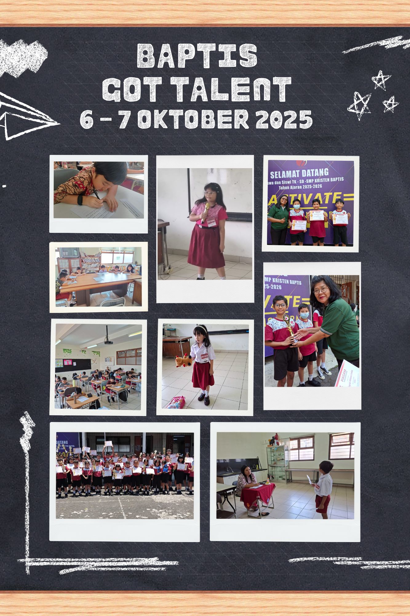 Baptis Got Talent, Pekan kreatifitas siswa berupa perlombaan membaca puisi, nyanyi solo, cipta pantun, mendongeng, cerita bergambar