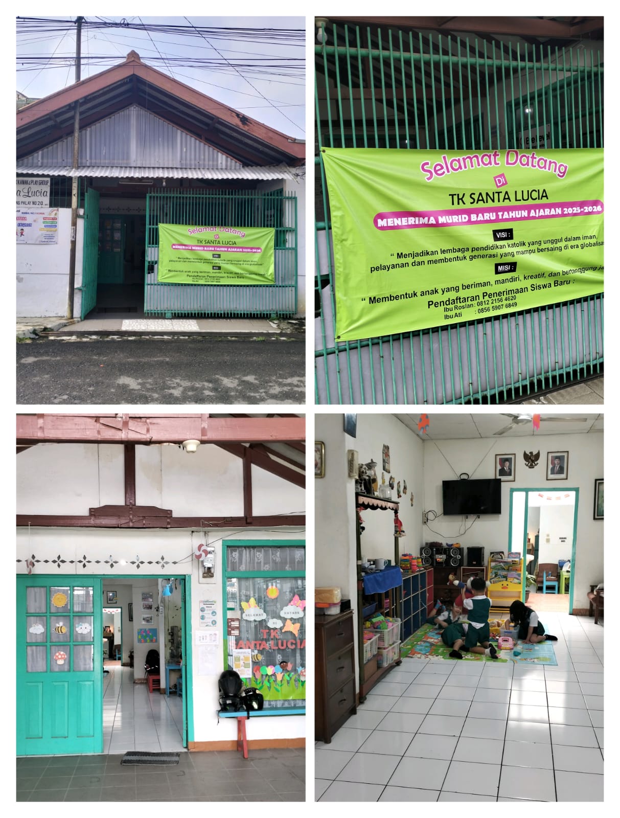 gerbang utama sekolah, plang sekolah dan gedung utama sekolah