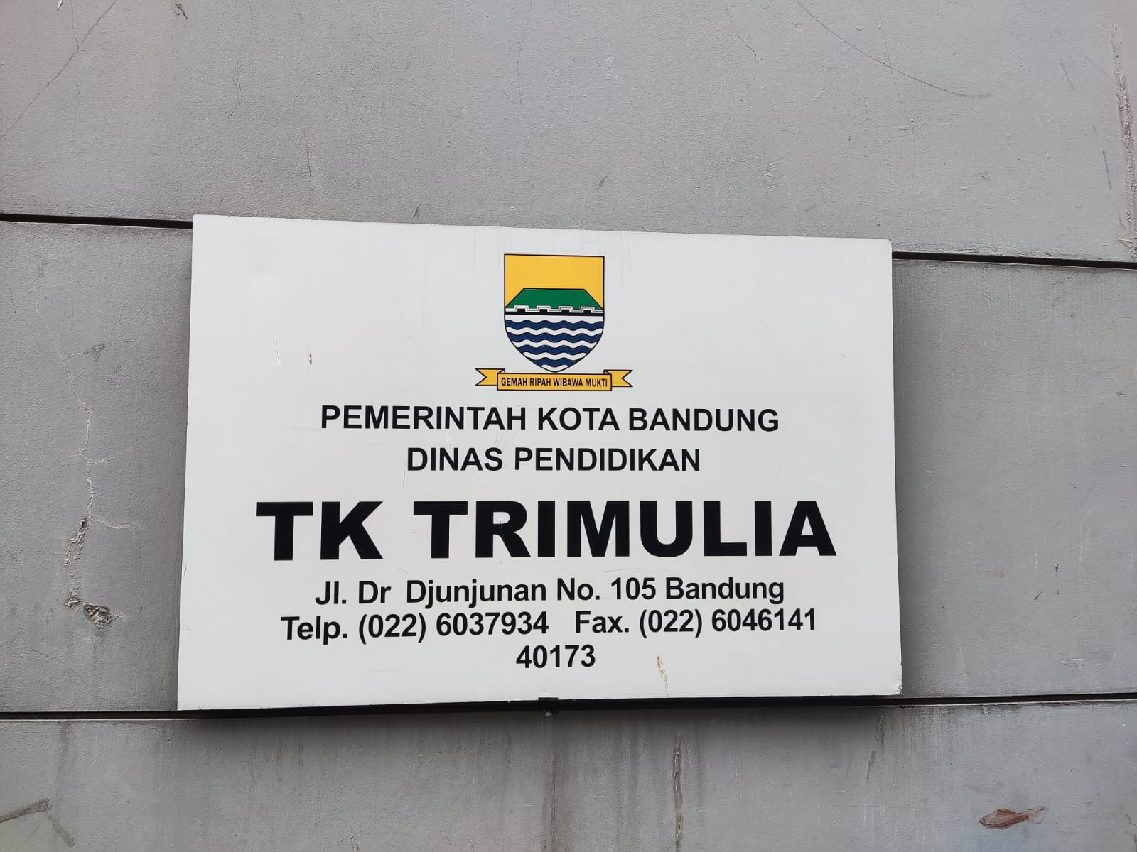 Papan Nama Sekolah TK Trimulia
