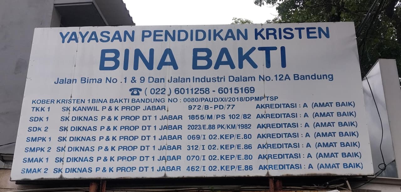 Plang Sekolah Kristen Bina Bakti