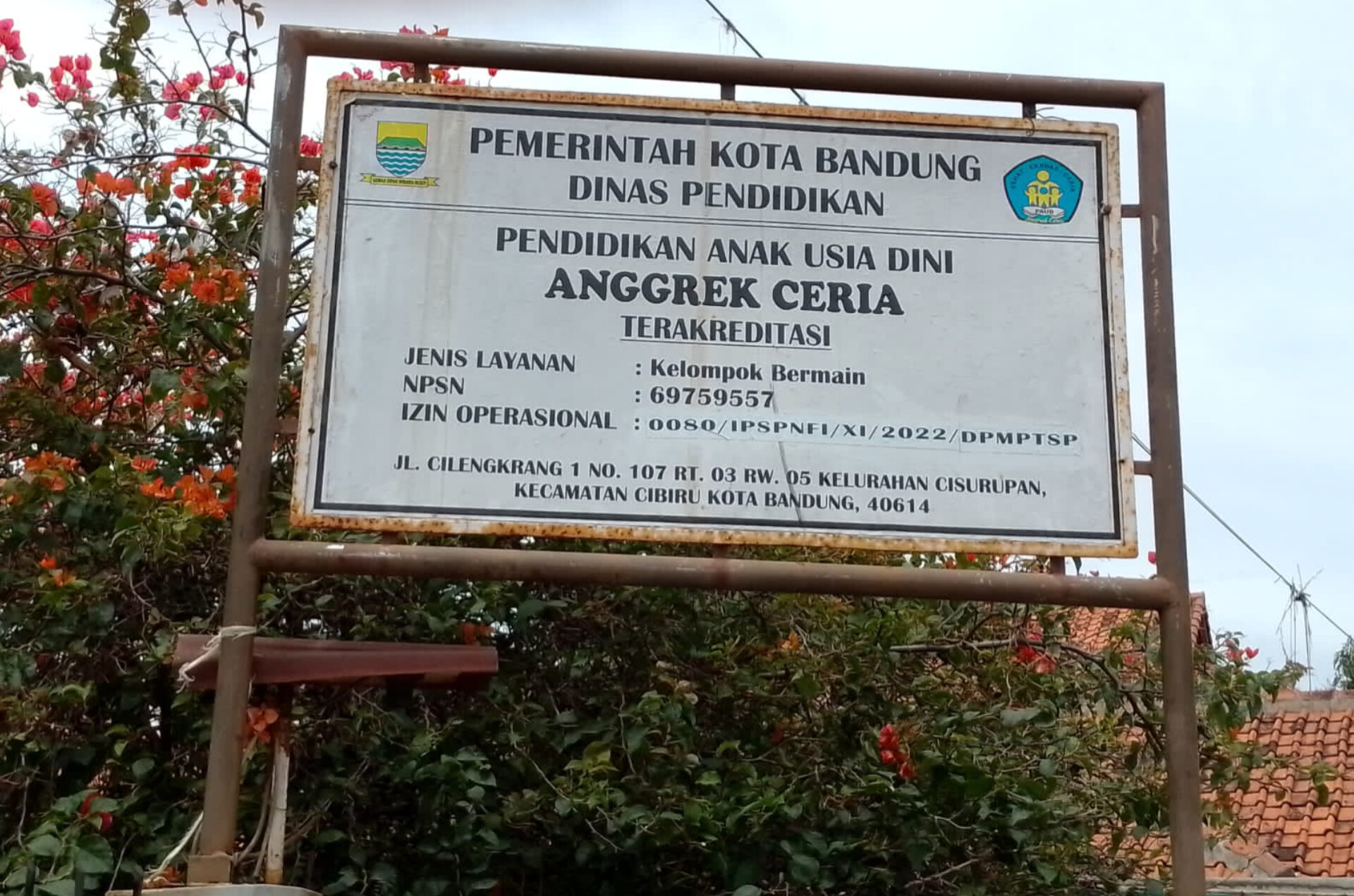 Foto plang paud anggrek ceria